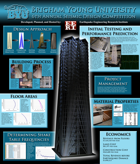 BYU Balsa Tower EERI Seismic Design Competition